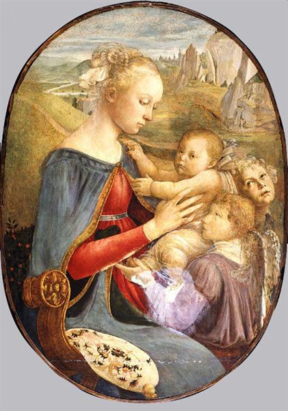 Vierge et l'enfant avec deux anges