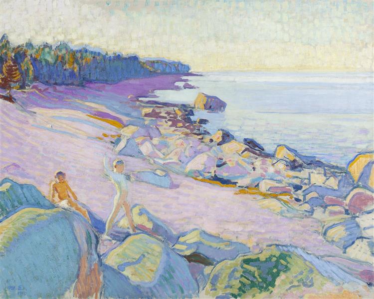 Pojkar på stranden - 1910