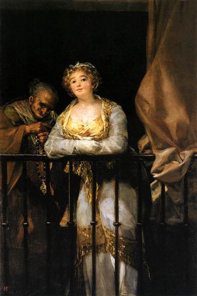 Maja und Celestina auf einem Balkon - 1812