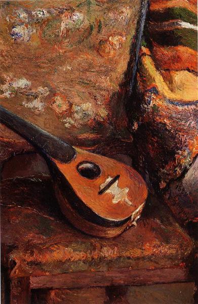 Bir sandalyede mandolin - 1880