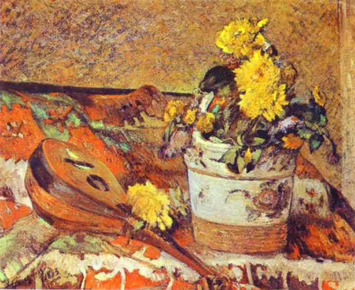 Mandoline und Blumen - 1883