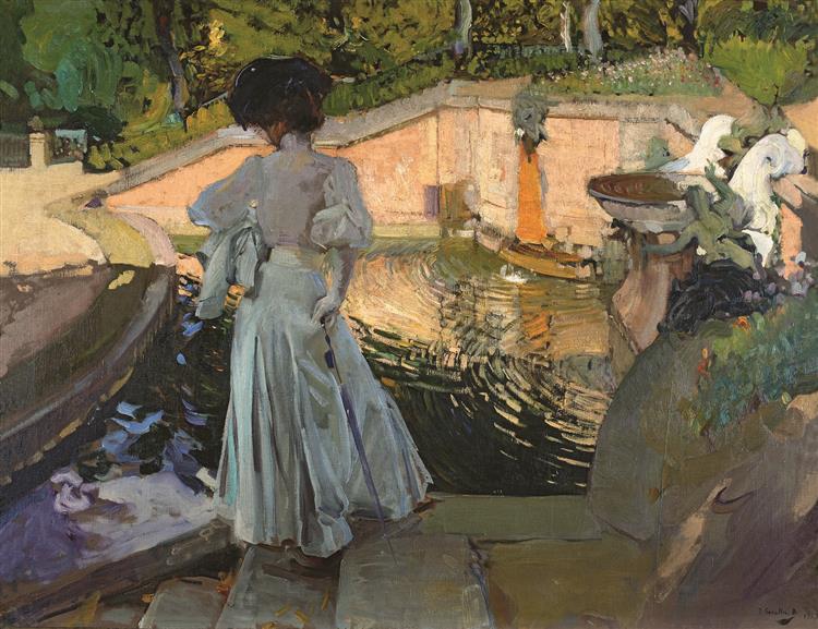 Maria looking at the fish - 1907