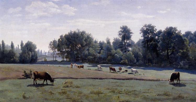 Mercaussis vaches pâturage - 1850