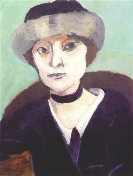 Marguerite con cappello in pelle 1918