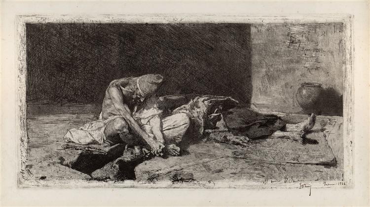 Arabic watching a friend's body - 1866