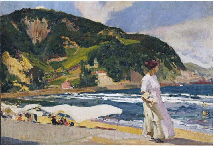 Maria na plaży - Zarauz - 1910