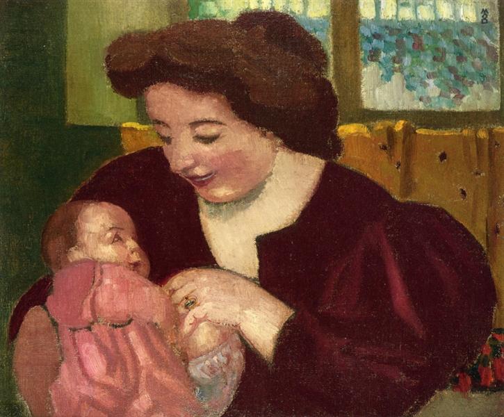 Maternita - Anne Marie et Marthe à la bague ovale - 1902