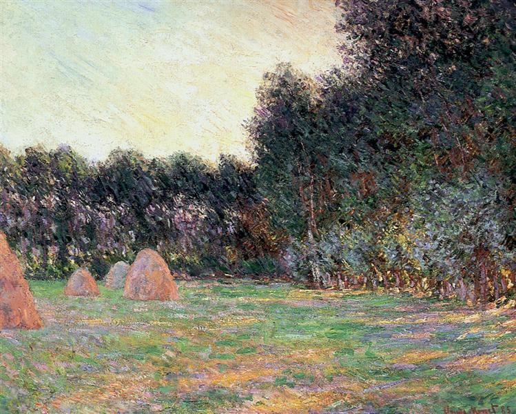 Prairie avec des pyjares près de Giverny - 1885