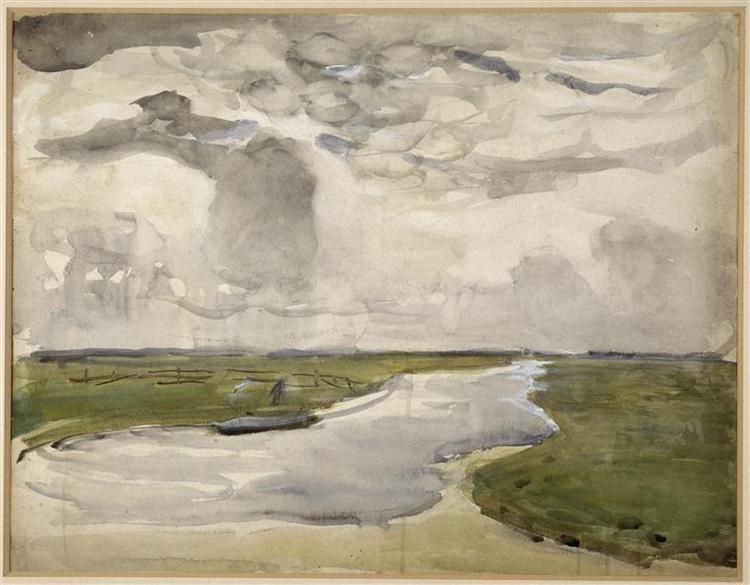 SERPERANTEANT LANDSCAPE WITH RIVER - 1907