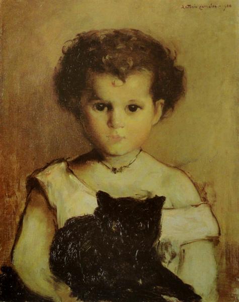 Menina com Cat (María) - 1900