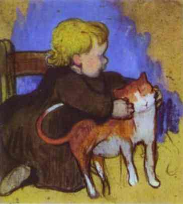 Mimi and his cat - 1890