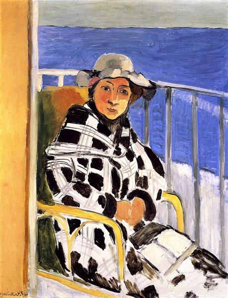 Fräulein Matisse mit einem schottischen Tartan 1918