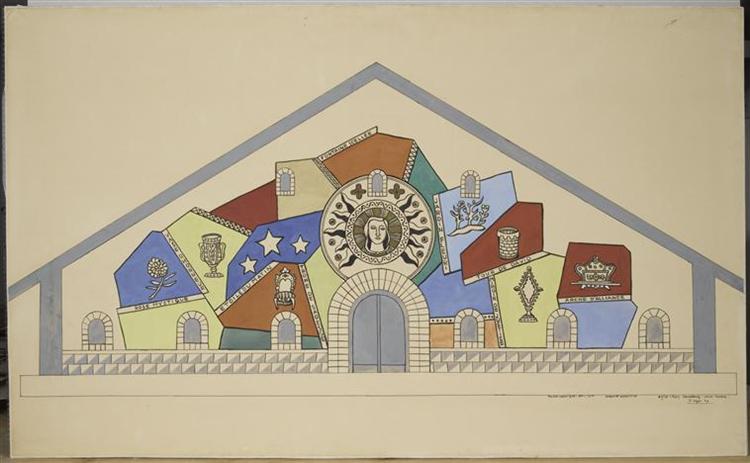 Mobble pour la mosaïque de l'Église de Notre-Dame de toutes grâces - 1947