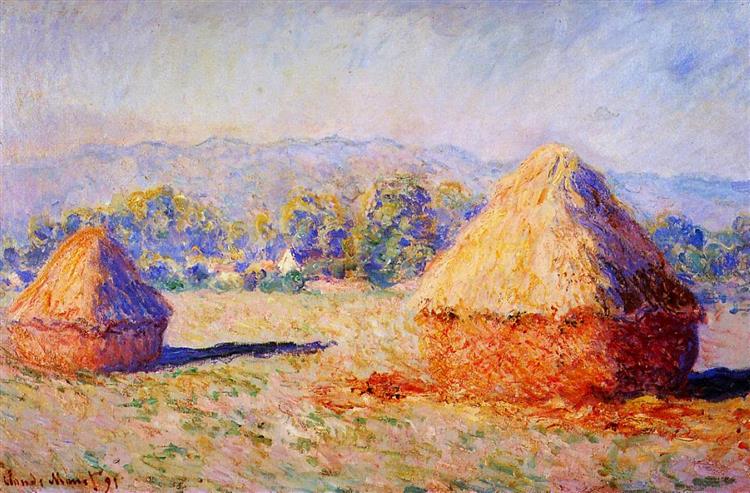 Montones of Grains in Sunlight - Effect imorgon - 1891