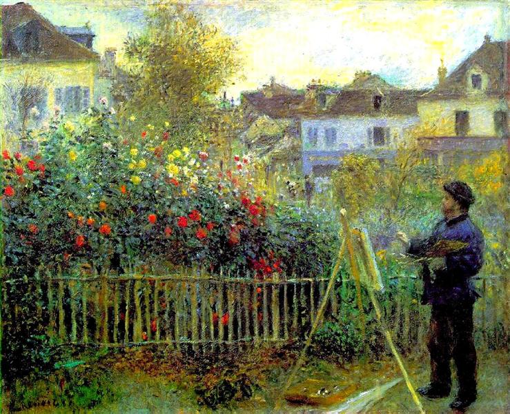 Monet painting in his Gardenuil Garden - 1873