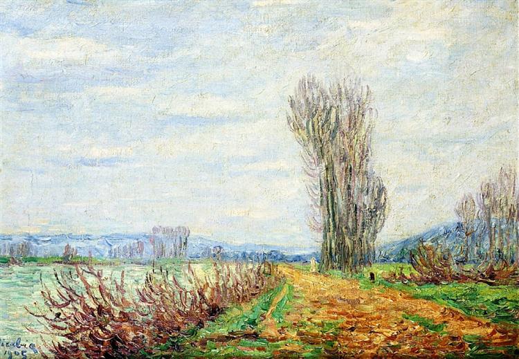 Morning effect - shores of the Yonne river - 1905