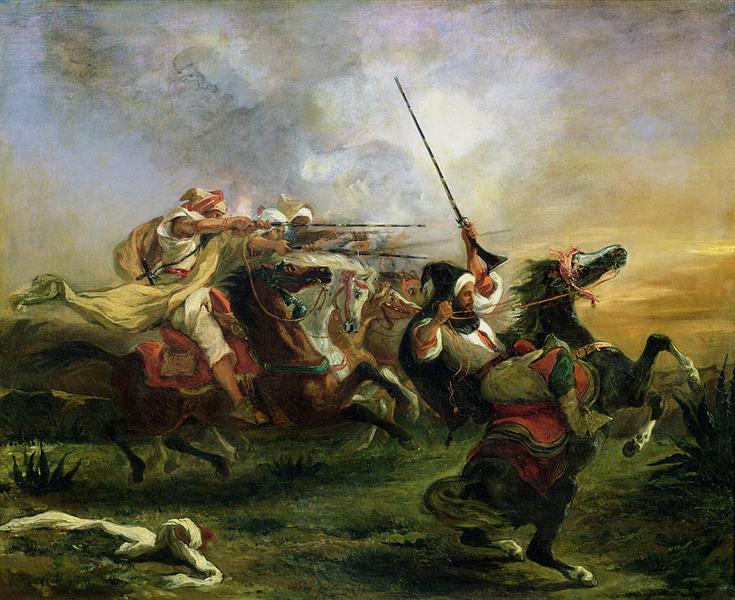 Cavalieri marocchini in azione militare - 1832