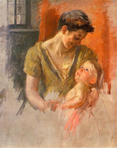 Madre e figlio sorridono l'un l'altro - 1908