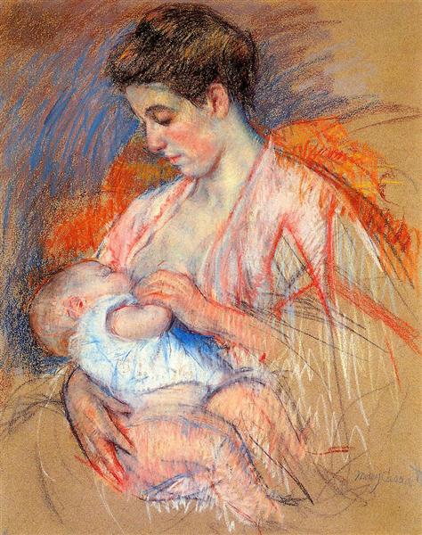 Madre Juana che allatta al seno il suo bambino - 1908