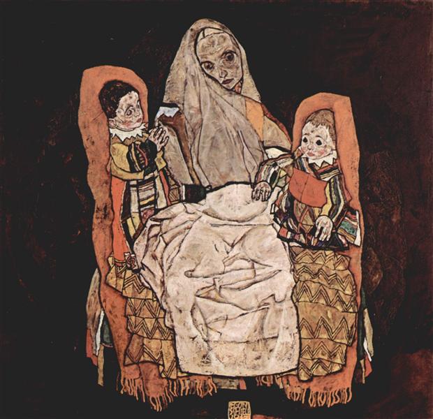 Madre Con Dos Hijos - 1917