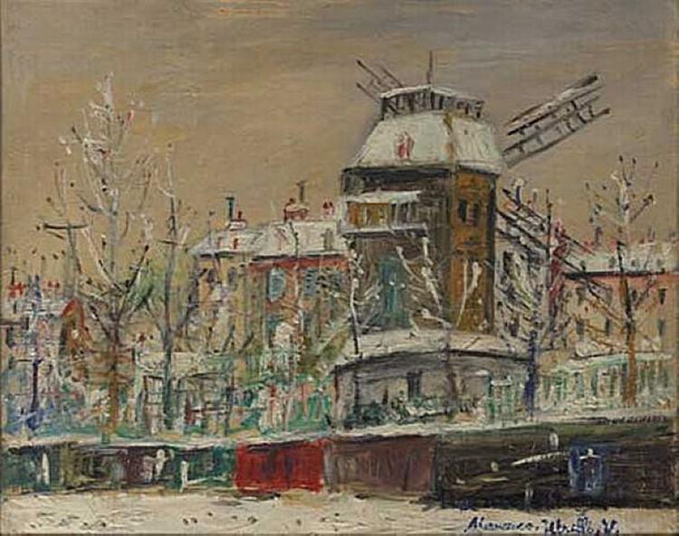 Moulin de la Galette sob a neve