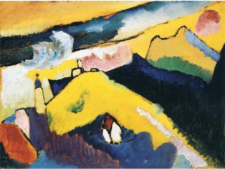 Paysage de montagne avec église - 1910