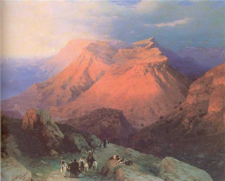 Gunib Mountain Town in Daguestán Vista aus dem Osten - 1869