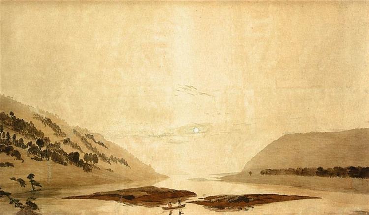 River mountain landscape - 1830