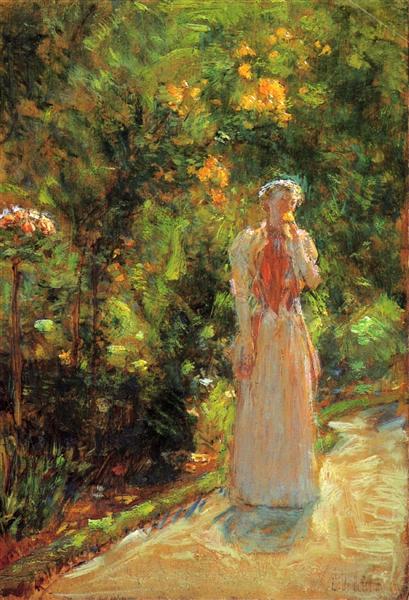 Mrs. Hassam in the Garden - 1888