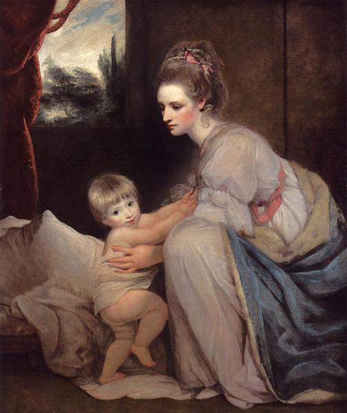 Mevrouw William Beresford en haar zoon John - Later Lord Decies - 1775