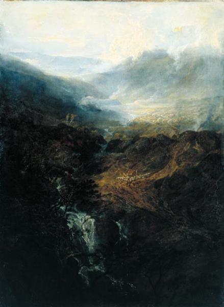 Amanhã entre Coniston Fells - Cumberland - 1798