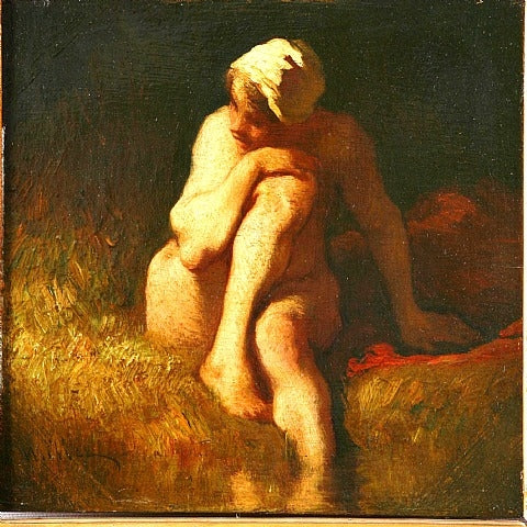 Campesina Desnuda En El Río.