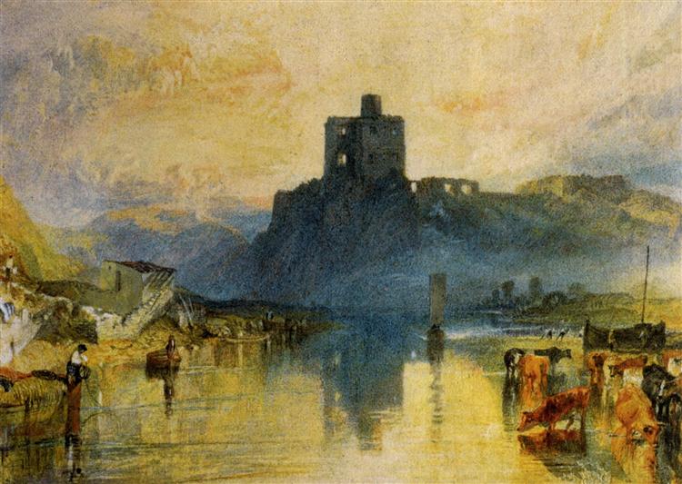 Norham Castle - auf dem Tweed River - 1823