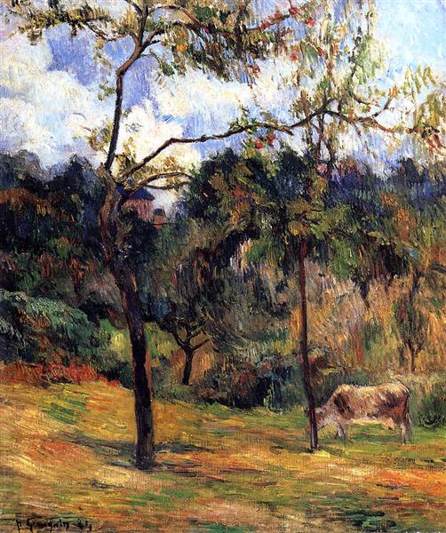 Normandy landscape: cow in a meadow - 1884