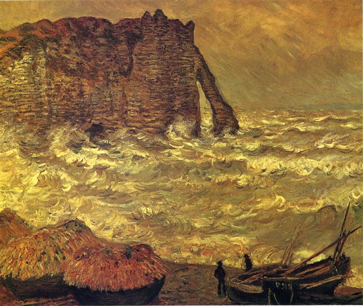 Mer in Étretat - 1883 aufgeregt