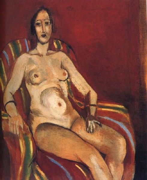 Nude in front of a red background 1923 