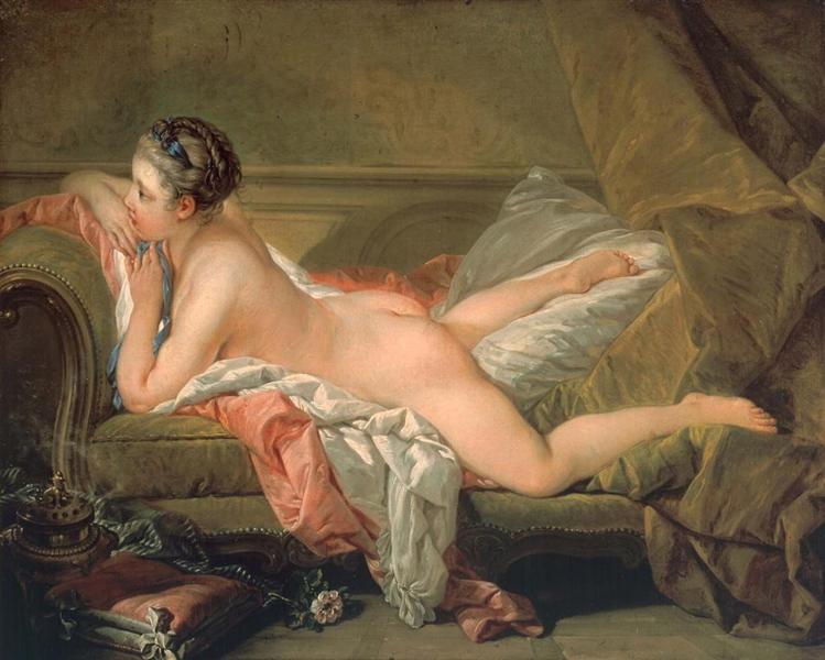 Portræt af Marie-Louis O'Murphy (Nøgen på en sofa) - 1752