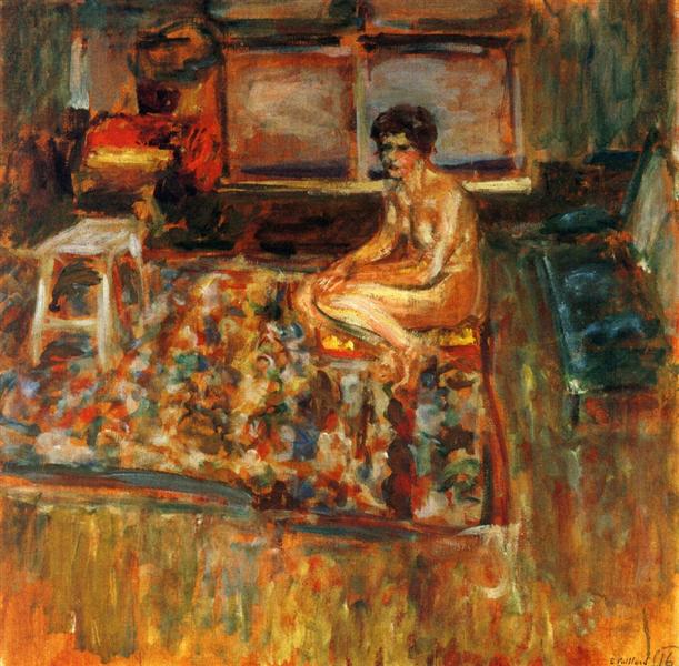 Nude em um tapete laranja - 1909