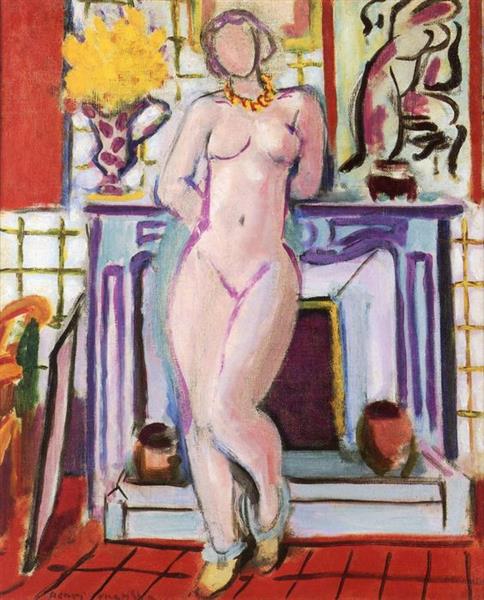 Nude Standing in Front of the Fireplace 1936 