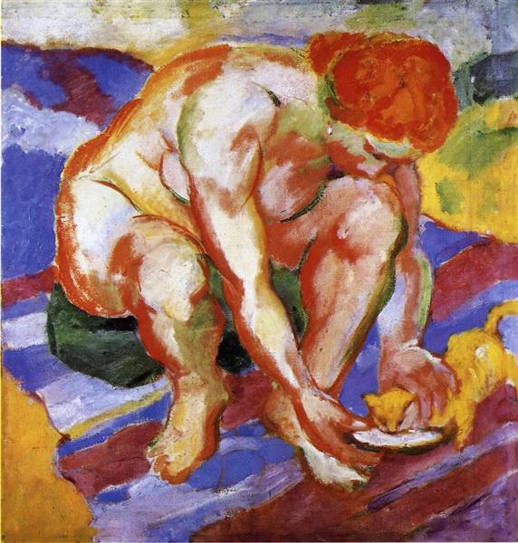 Nude with cat - 1910