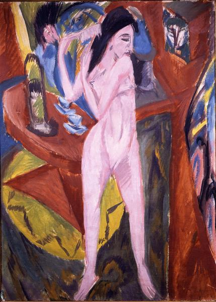 Femme nue peigner - 1913