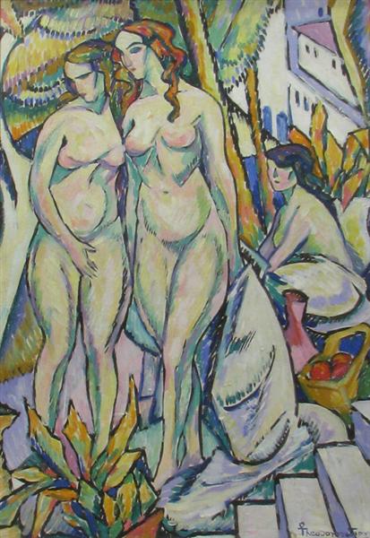 Desnudos En Un Paisaje - 1914