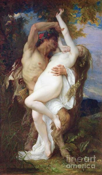 Nymph kidnapped by a satyr - 1860