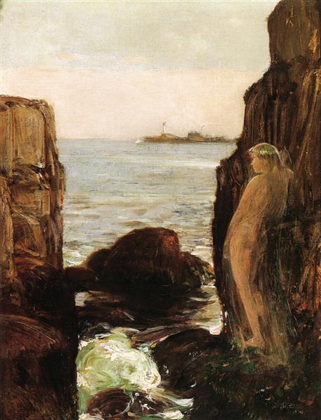 Nymph on a Rocky Ledge - 1886