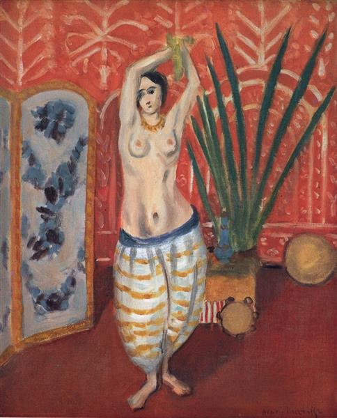 Odalisque avec une Plante Verte et un Paravent 1923 