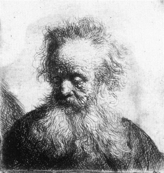 Elder with loose beard - looking down to the left - 1631