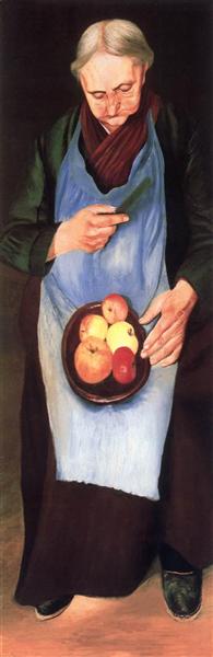 Anciana Pelando Una Manzana - 1894