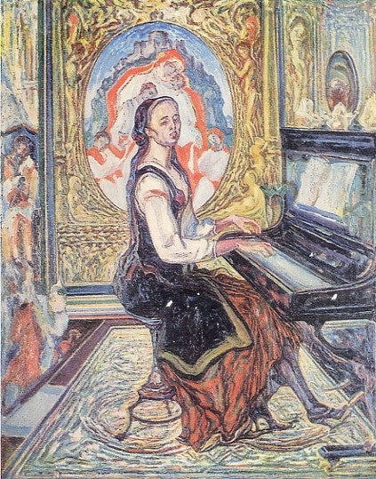 Música. Esposa Al Piano - 1929