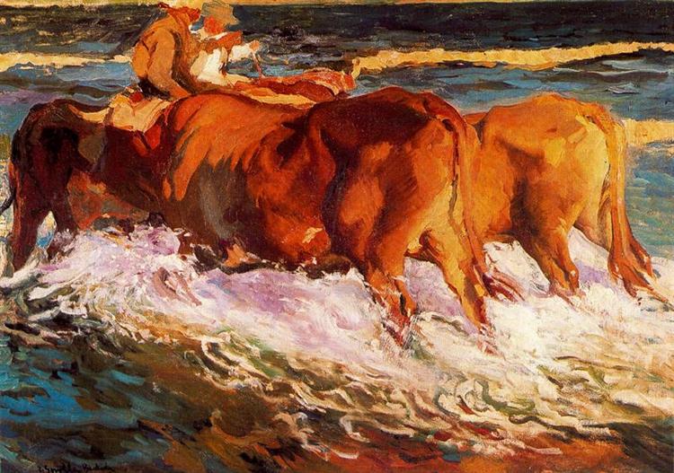 Oxen at the sea - Study for Sol de afternoon - 1903