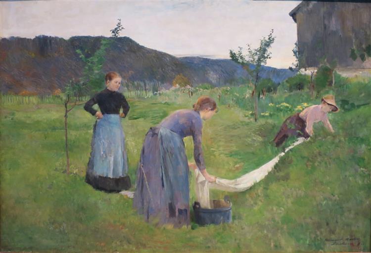 Tørring af klude - 1886